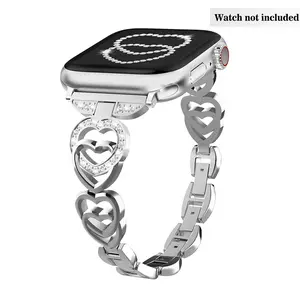 Heart Shape Band Compatible with Apple Watch 38mm-49mm, Stainless Steel Metal Strap for Iwatch Series 10/9/8/7/6/5/4/3/2/1/se/ultra, Watch Straps, Smart Watch Strap, Smart Watch Accessories, Wearable Accessory