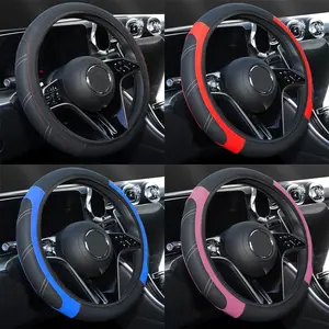 Premium Perforated PU Leather Car Automotive Steering Wheel Cover, Car Accessories, Steering Wheel Protector, Anti-Slip Grip, Sweat-Resistant, All-Season Comfort, Easy Install, Fits Most Vehicles