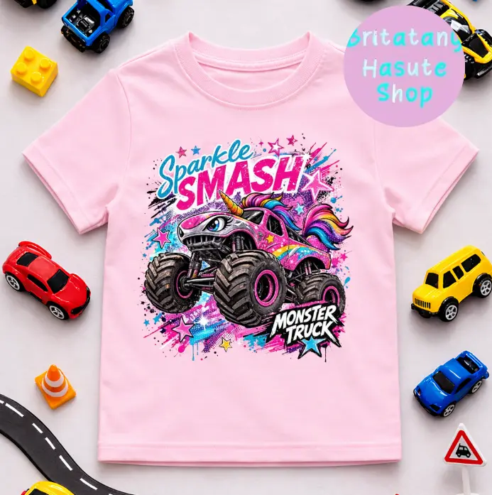 YOUTH & ADULT Sparkle Smash shirt, toddler boy clothing, monster jam tshirt, sparkle smash shirt, monster truck clothes