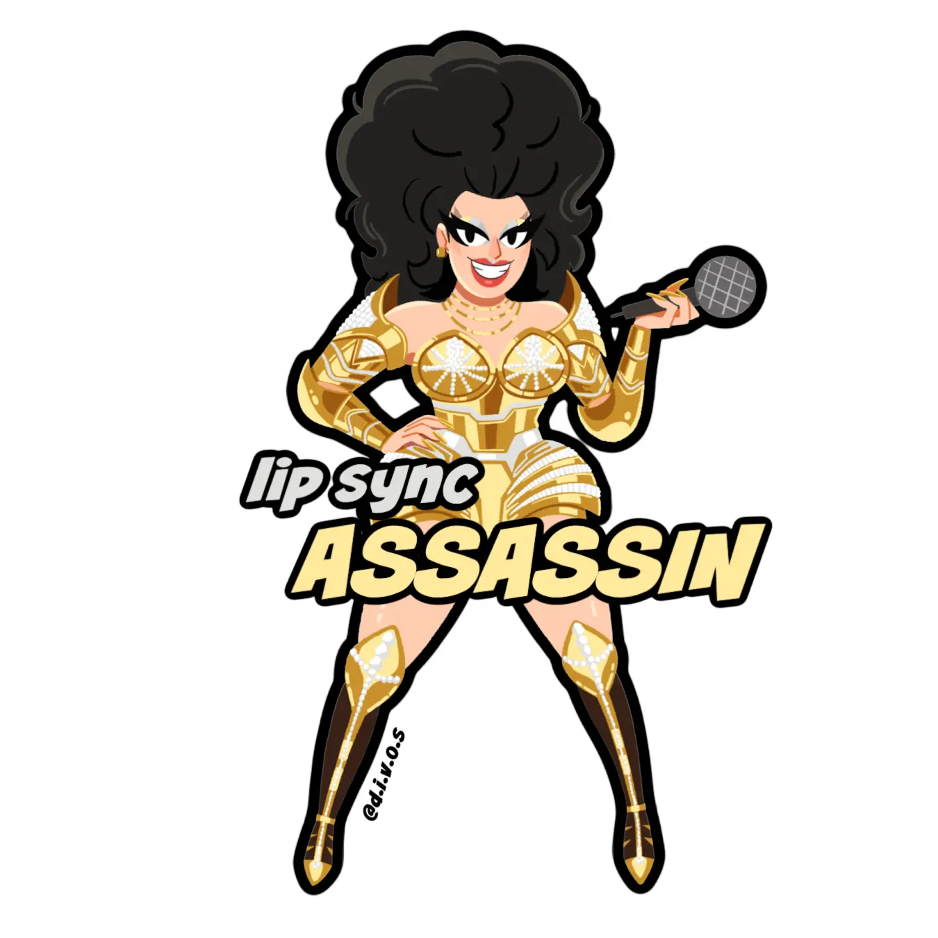 "Lip Sync Assassin" DIVOS - Drag Queen Die Cut Waterproof UV Vinyl Sticker