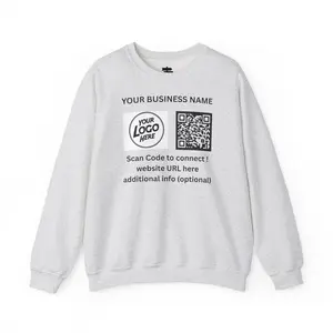 Custom QR Code Business Crewneck, Personalized Logo Website Tee