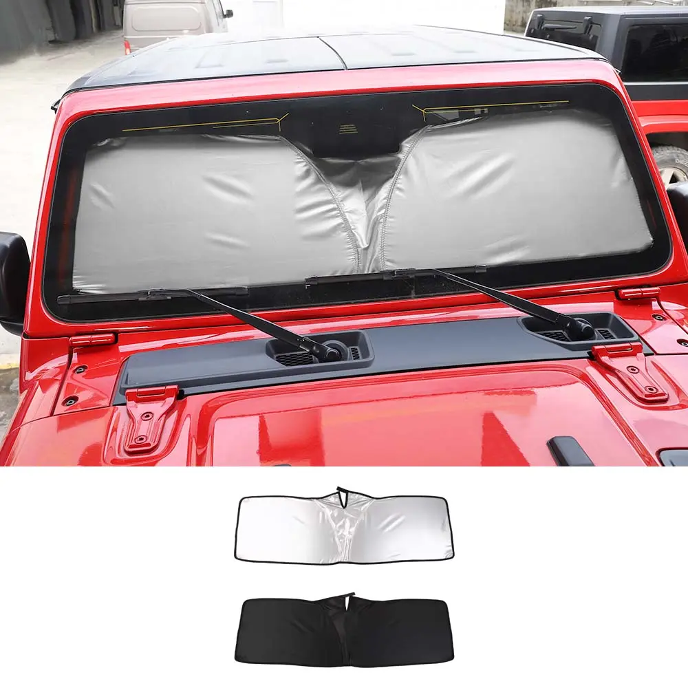 Aluminum Foil Reflective Windshield Sun Shade, New Condition Car Exterior Accessory for Jeep Wrangler JK-JL-JT-TJ, Interior Guard Front Window Heat Visor