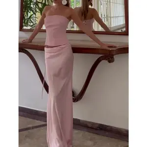 Bandeau Tunic Maxi Skirt Set