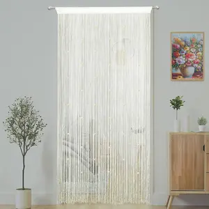 Beaded Curtain Door String Curtains for Doorways Tassels Beads Hanging Fringe Hippie Window Hallway Entrance Wall Closet Bedroom  Decor (, 39" W x 110" L (Pack of 1))