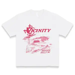 Vintage-Inspired Vicinity Graphic Tee Casual Y2K Street Fashion Loose Fit Women's T-Shirt 100% Cotton Knit Fabric All-Season Alphabet Print Round Neck Short Sleeve Love Sweatshirt - Womenswear