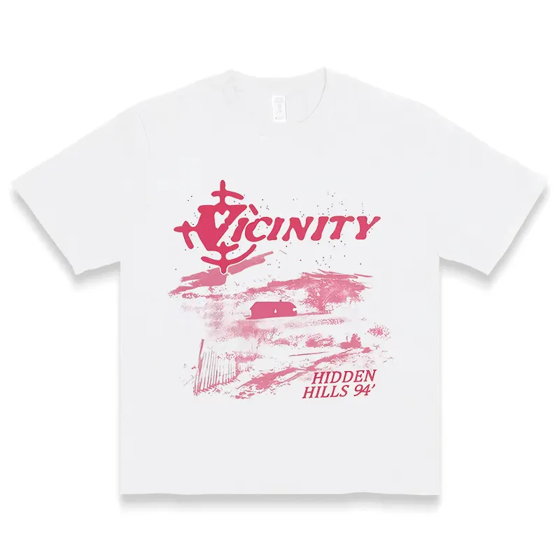 Vintage-Inspired Vicinity Graphic Tee Casual Y2K Street Fashion Loose Fit Women's T-Shirt 100% Cotton Knit Fabric All-Season Alphabet Print Round Neck Short Sleeve Love Sweatshirt - Womenswear Streetwear Printed