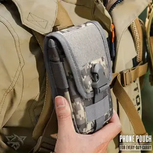 Durable Outdoor Sports Phone Pouch, Nylon Smartphone Holster with Security Lock & Card Slot, Ideal for Camping & Adventure, Waist Packs, Pouch Holder