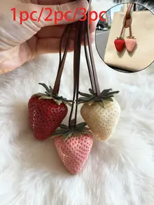 Strawberry Bag Charms, Purse Accessories Charm, Cute Strawberry Bag Charms, Elegant Car Ornament, Backpack Charms, Mobile Phone Case Pendant, Purse Pendant, Fruit Keychain, Diy Decoration, Strawberry-Themed Ornaments, Lightweight And Versatile,Fashionable