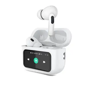 2026 Newest Bluetooth 6.0 Wireless Earbuds with Display Case ANC+ENC Noise Cancelling 40H Playtime Premium White Earbuds for iPhone & Android