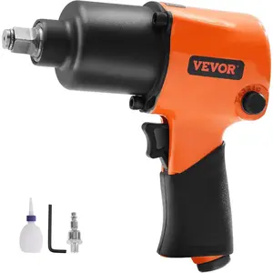 VEVOR 1/2-Inch Air Impact Wrench - High Torque 1400 ft-lbs - Lightweight 4.6 lb - Includes 11-Piece CR-V Steel Impact Socket Set Carrying CaseVEVOR Super Brand Day