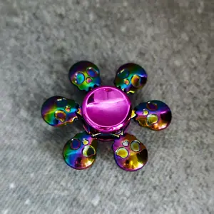 Finger Spinner Toy Six Skulls Colorful Metal Gyro, Stress Relief Fidget Spinner, Cool Finger Toys for Kids and Adults, Fidget Gadget