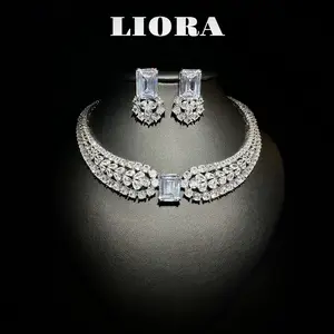 925 silver, lab-created ECO Diamond, emerald cut craftsmanship, luxury set, suitable for evening parties/daily wear/Halloween/Christmas, discounted price, gift-ready