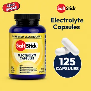 SaltStick Electrolyte Capsules - Hydration & electrolyte support for runners, workouts, travel, heat - With Vitamin D • Helps reduce cramps & dehydration • Easy-to-take salt capsules 125 Count | Great for running, cycling, hiking & active lifestyles
