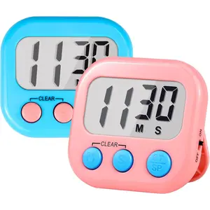 Timer for  Teachers Supplies Digital Kitchen Timers for Cooking Large  Classroom Timer 2Pack-Blue Pink
