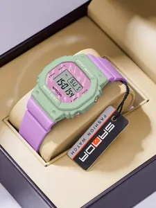 Women's Fashionable Digital Watch, Casual Sporty Digital Watch with Luminous Dial & Alarm Mode, Waterproof Outdoor Sports Watch with Box, Trendy Multifunctional Watch, Water Resistant Watch, Waterproof Wrist Watch