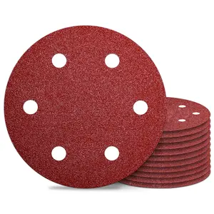 9 Inch 6 Hole Sanding Discs 40 Grit Hook and Loop for Sander 12PCS