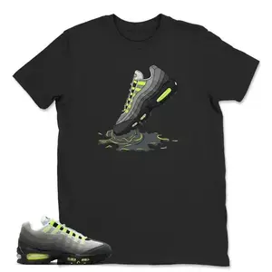 AM 95 Big Bubble Neon Yellow Black Cool Grey 2026 OG T Shirt Match Dripping Shoe Unisex Top
