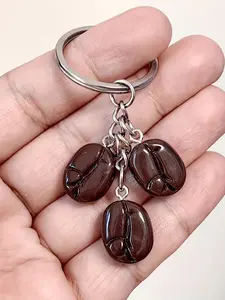 Coffee Enthusiast Exclusive Coffee Bean Keychain - A Simulated Coffee Bean Pendant, A Personalized Accessory For Coffee Enthusiasts And Coffee Lover. Simple And Durable, It Is Easy To Hang On Keys Or Bags | Bag Pendant|Bag Charm Decoration Pendant