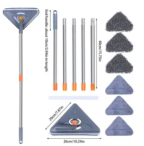 Long Handle Wall & Baseboard Cleaner Mop 25"-85" with 6 Replacement Pads Versatile Cleaning Tool