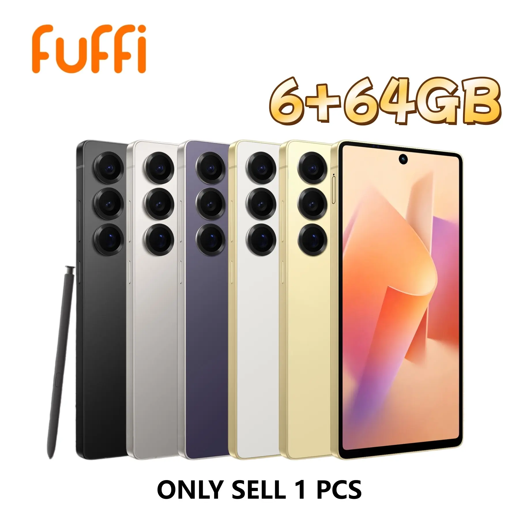 Fuffi Smart Phone, Global 4g Network, 6.8-Inch HD Screen, 6gb RAM 64GB ROM, 8mp+20mp Camera, Octa-Core Processor, 4100mah Battery, Dual Sim, Octa Core Smartphone