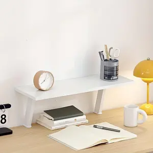Floating desktop bookshelf, no drilling or installation required, desktop layered storage rack, multifunctional height-adjustable storage rack for children and students
