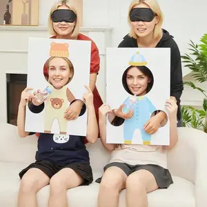 Baby Shower Party Game Gift Set, Includes 6 Kt Boards & 6 Eye Masks, Perfect for Gender Reveal Parties, Bridal Shower Decorations, Birthday Games