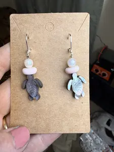 abalone shell turtle earrings
