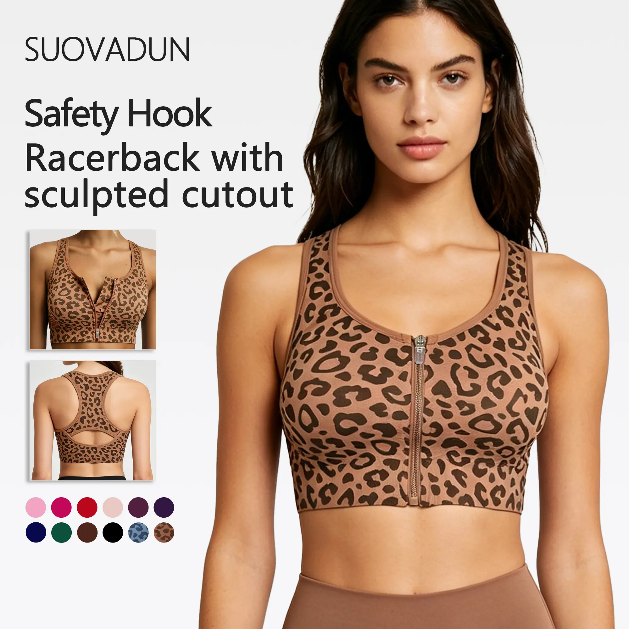 SUOVADUN Women's Sports Bra - Front Zipper, High Impact Support, Seamless, Breathable, Sweat-Wicking, Anti-Slip for Workout, Yoga, Gym | Women's Fitness Essential, Sports Bra For Women, Womens Fitness,back to school,back to school haul
