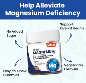 VEV 14-in-1 Magnesium Gummies – with Ashwagandha, L-Theanine, Vitamin D3 & Zinc