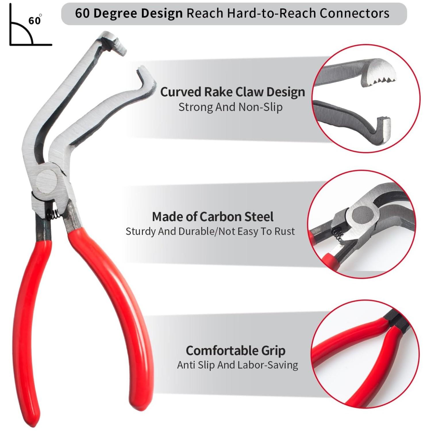 1 Piece Automotive Electrical Disconnect Pliers, Electrical Connector Removal Tool, Automotive Hose Clamp Pliers, Trim Clip Removal Tools, Wire Terminal Remover for Auto Repair