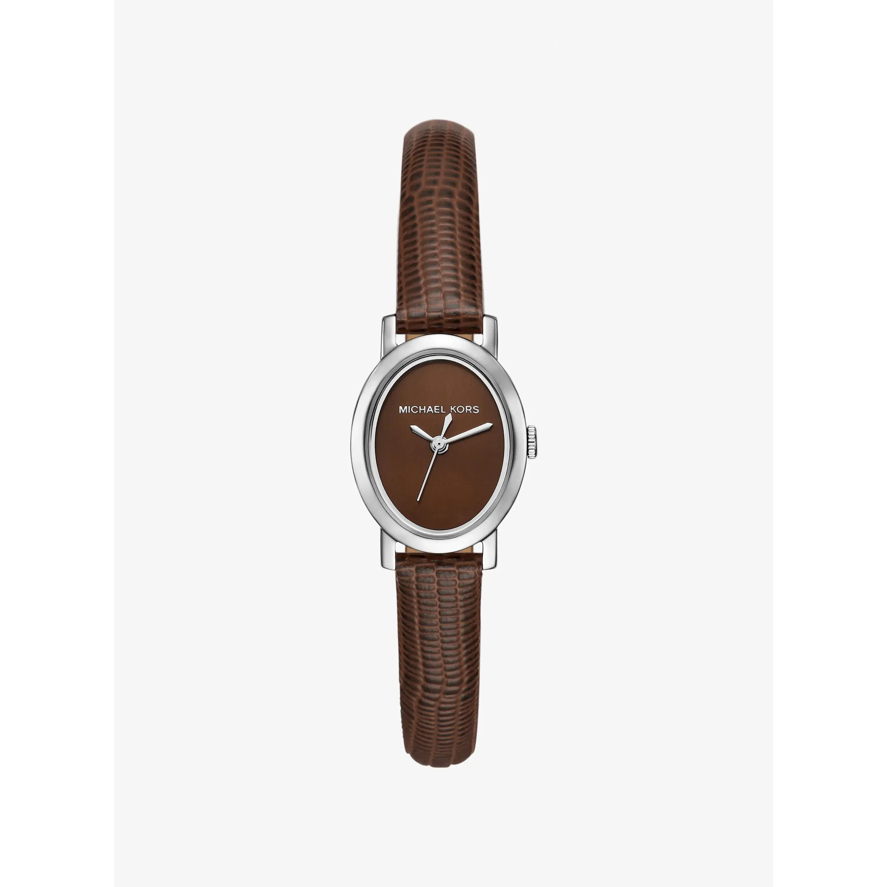 Petite Maude Silver-Tone and Lizard Embossed Leather Watch