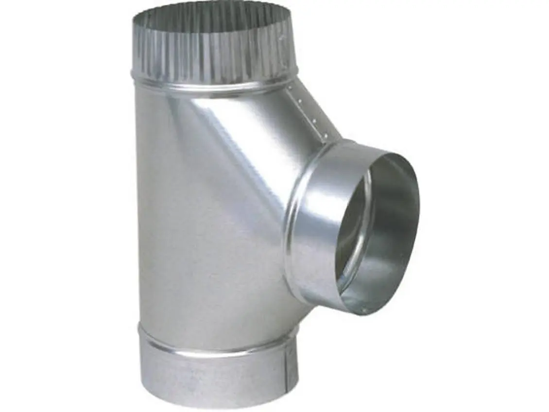 GV0899 8-in Corrosion Resistant 26 Gauge Galvanized HVAC Pipe Tee, Plumbing Fitting for Tools & Hardware Use