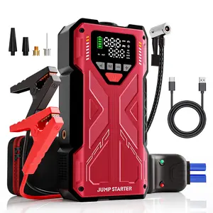 Geeneu 16800mAh 5 in 1 Car Jump Starter with 150PSI Air Compressor & Digital Tire Inflator 12V Battery Charger for 10.0L Gas & 9.0L Diesel Engines 6000A Peak Current Full Set Accessories Automotive Vehicle