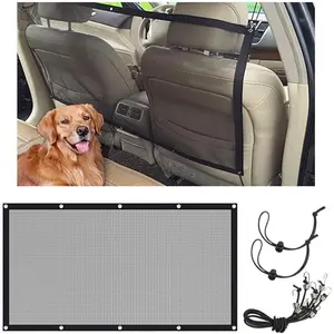 Car Dog Barrier Net, Auto Protection Fence Net Backseat Mesh Pet Barrier, Car Stretchable Obstacle Mesh Divider Net Car Adjustable Safety Mesh for Most Cars, Trucks, SUVs (44"×24")