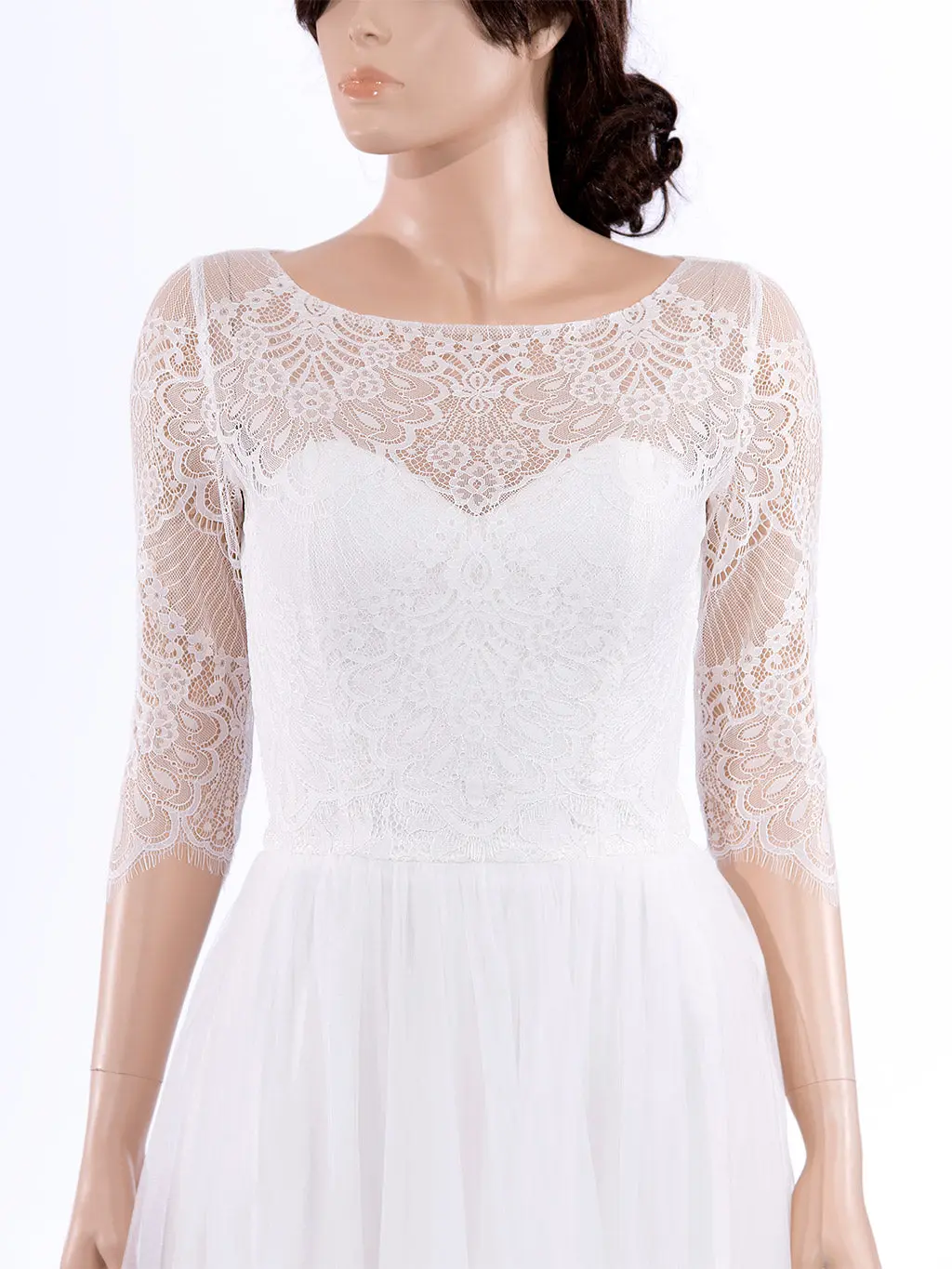 Scoop neck wedding dress topper