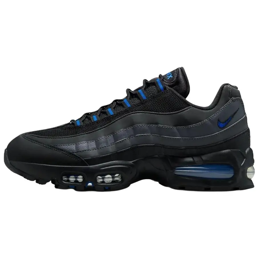 Nike Air Max 95 'Big Bubble - Black Game Royal' Running Shoe, Mesh Sports Footwear, Men's Sneaker, Sports Shoes, Athletic, Trainer, Casual, Rubber, True Size, Retro Look