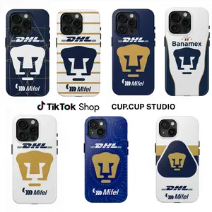 Pumas UNAM Style Phone Case Mexico Soccer Fan Premium Dual-Layer Tough Protection for Popular Phone Models Shock-Resistant TPU & Polycarbonate Shell