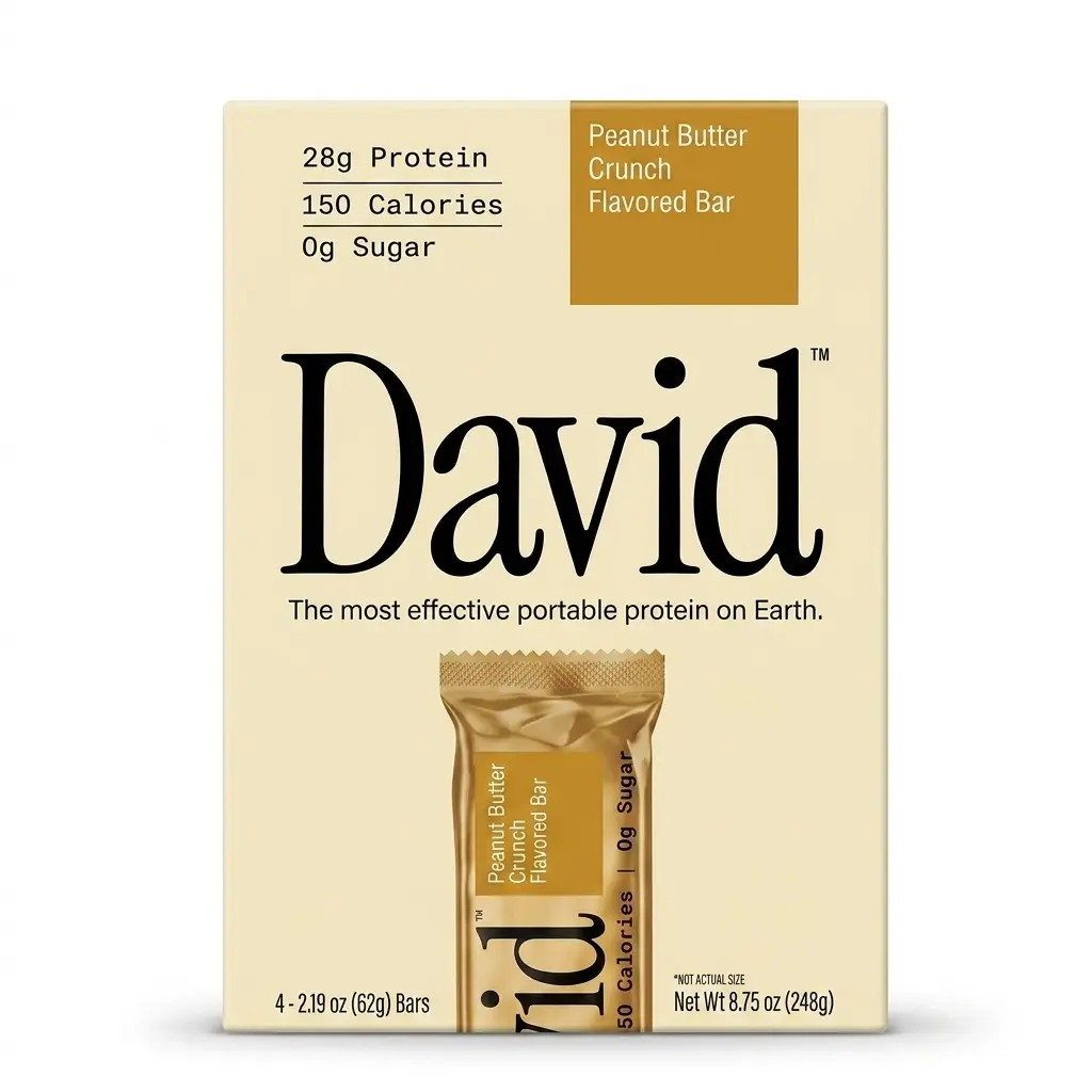 David Gold Chocolate Fudge Brownie Protein Snack Bars - 28g Protein, 0g Sugar, 150 Calories, 4 Count