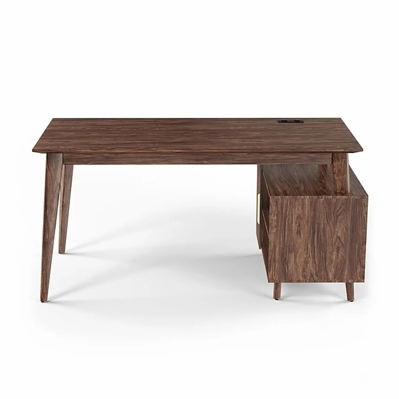 Union & Scale™ MidMod 60"W Computer and Writing Storage Desk, Espresso (UN56950)