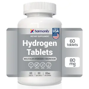 HARMONIFY Hydrogen Tablets  Molecular Hydrogen  Magnesium – 60 Tablets – 80mg per Serving –  Gluten-Free, GMO-Free,  Made in USA