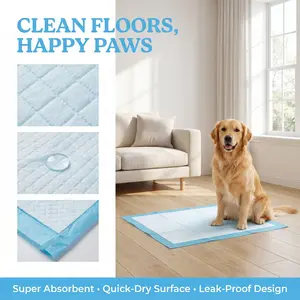 Extra Thick 5‑Layer Absorbent Pet Pee Pads, Waterproof Leak‑Proof Dog Training Mats for Large Breed Dogs & Cats