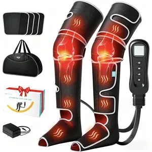 Mother’s Day Gift ALLJOY Leg Massager for Circulation & Pain Relief, FSA/HSA Eligible, Leg Compression Massager with Heat, 2 Heat Levels, 5 Modes, 4 Intensities, Extra 4 Extenders, Ideal Gifts for Men, Women Knee Pain Tool Black