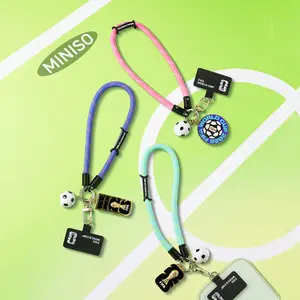 FIFA World Cup 2026 Phone Lanyard Wrist Strap,Mini Soccer Ball Phone Strap Ornament Keychain,Braided Phone Charm Rope with Soccer Pendant & Trophy Badge,Universal Anti-Lost Cell Phone Tether for Fans, Match Day Sports Accessories,Gift for Kids Adult