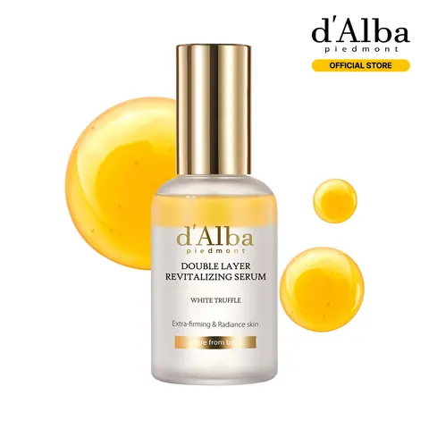 [OFFICIAL d'Alba]  White Truffle Double Layer Revitalizing Serum - Skin Firming & Rejuvenating Serum - 100HR Hydrating Serum (1.69 fl oz)