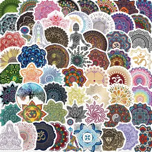 Mandala Flower Pattern Sticker, 60/1200pcs Waterproof Self Adhesive Decor Paper, Decor Sticker for Gift Greeting Card Water Bottle Laptop Phone, Ornaments, Sticker Packs