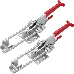 2-Pack Heavy Duty Large Toggle Clamp Latches, 7.87-Inch 2000Lbs Holding Capacity Self-Lock U-Bolt Adjustable Latches for Tire Carrier, Industrial Equipment, Adjustable Latch