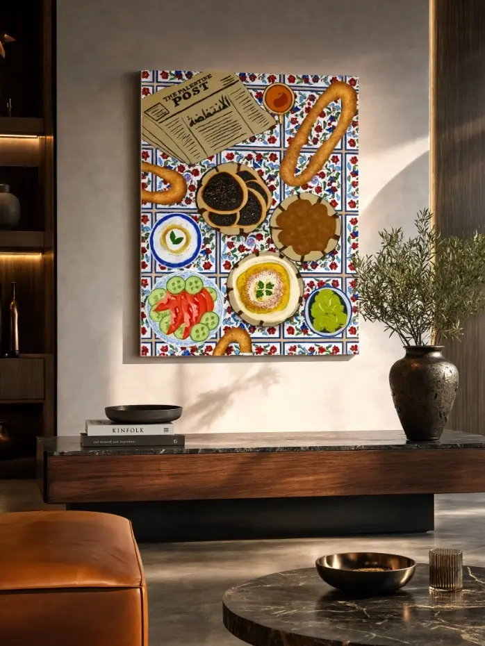 Middle Eastern Breakfast Poster Mediterranean Kitchen Food Wall Art Print