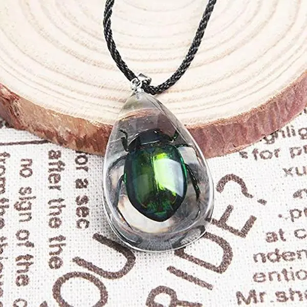 Egyptian Scarab Beetle Necklace with Resin Charm, Elegant 18 in Tibetan Silver Chain for Women, Fashion Jewelry Gift Idea, Fashion Jewelry Accessories, Elegant Necklace