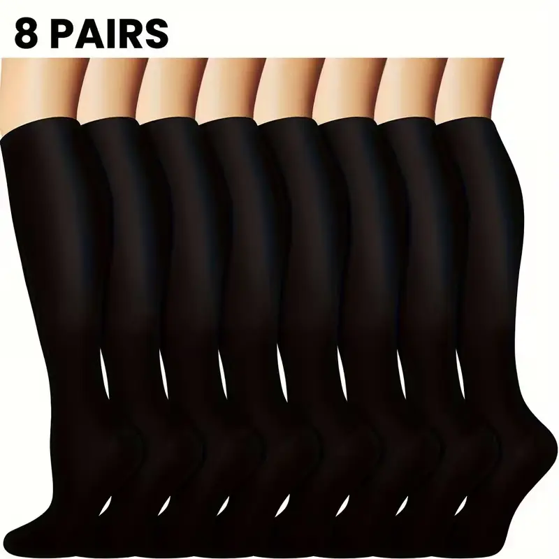 Compression Socks for Women & Men Circulation (8 Pairs) 15-20 mmHg is Best Support for Athletic Running,Cycling Unisex
