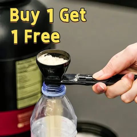 Coffee Accessories 2-Piece Leak-Proof ABS Plastic Sliding Spoon & Powder Funnel Scoop Set - Reusable, Durable ABS Handle, 2TB Scoop Control, Easy to Clean & Store, for Daily Coffee Prep, Tea & Pre-Workout Protein Powder (Buy 1 Get 1 Free)